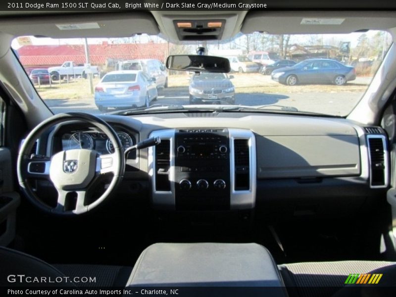Bright White / Dark Slate Gray/Medium Graystone 2011 Dodge Ram 1500 SLT Quad Cab