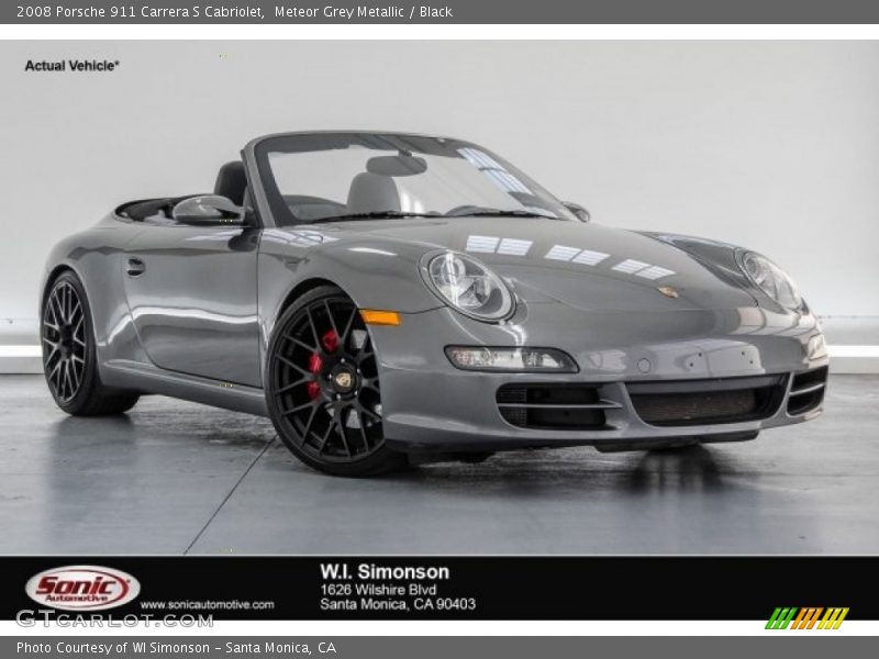 Meteor Grey Metallic / Black 2008 Porsche 911 Carrera S Cabriolet