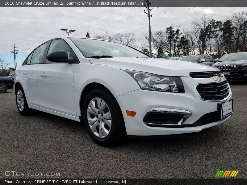 Summit White / Jet Black/Medium Titanium 2016 Chevrolet Cruze Limited LS