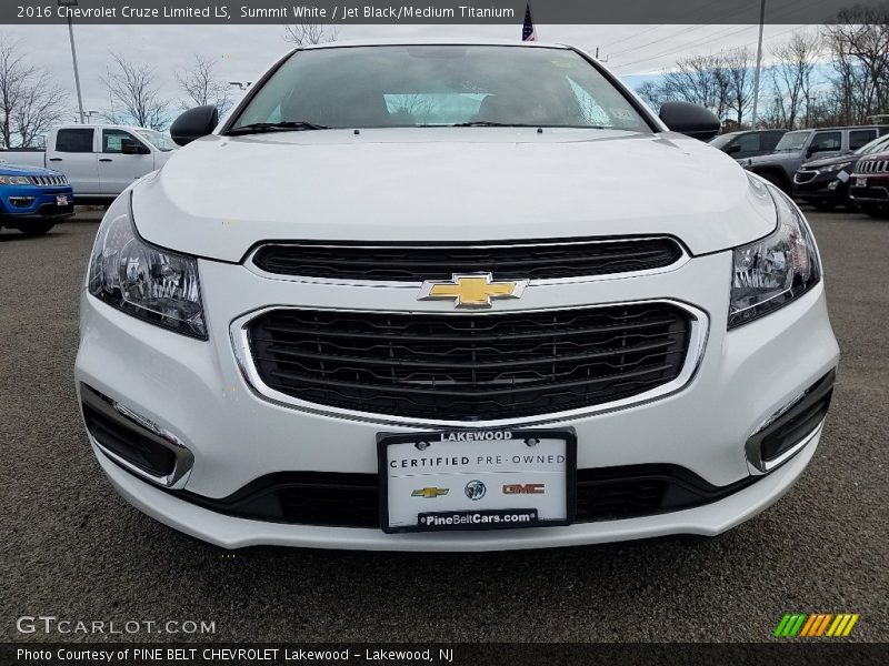 Summit White / Jet Black/Medium Titanium 2016 Chevrolet Cruze Limited LS