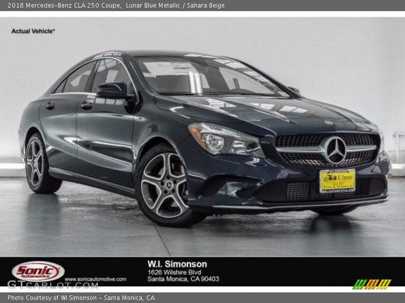 Lunar Blue Metallic / Sahara Beige 2018 Mercedes-Benz CLA 250 Coupe