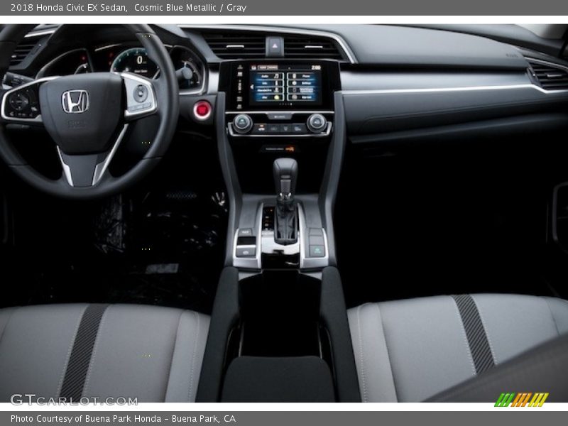 Cosmic Blue Metallic / Gray 2018 Honda Civic EX Sedan