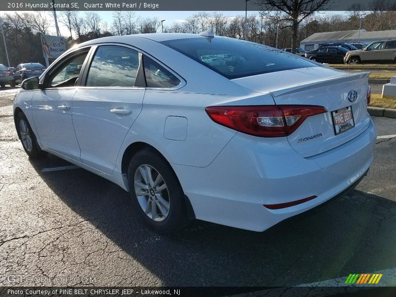 Quartz White Pearl / Beige 2016 Hyundai Sonata SE