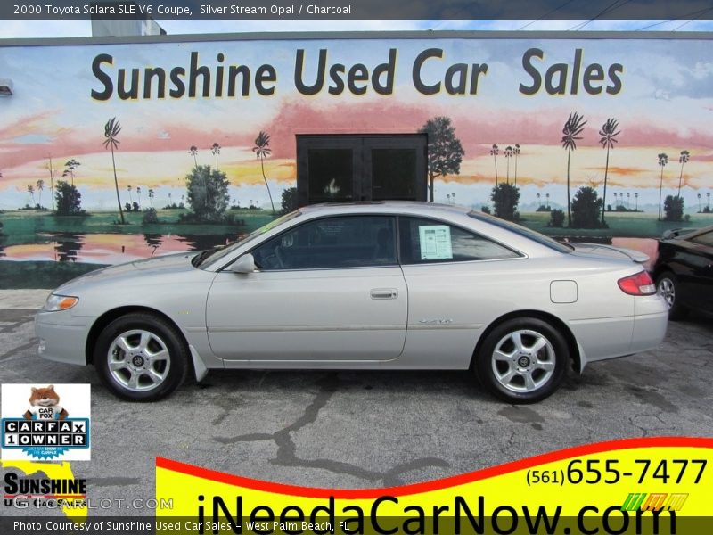 Silver Stream Opal / Charcoal 2000 Toyota Solara SLE V6 Coupe