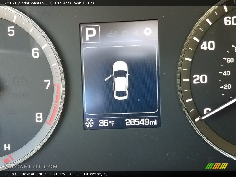 Quartz White Pearl / Beige 2016 Hyundai Sonata SE