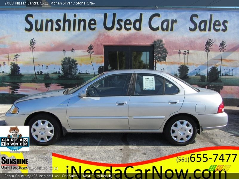 Molten Silver / Stone Gray 2003 Nissan Sentra GXE