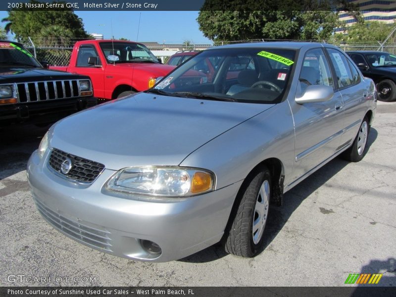 Molten Silver / Stone Gray 2003 Nissan Sentra GXE