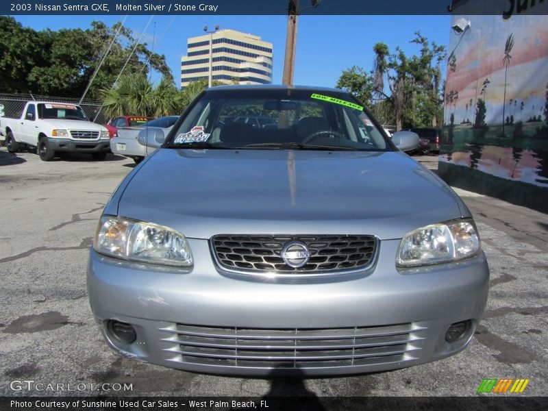 Molten Silver / Stone Gray 2003 Nissan Sentra GXE