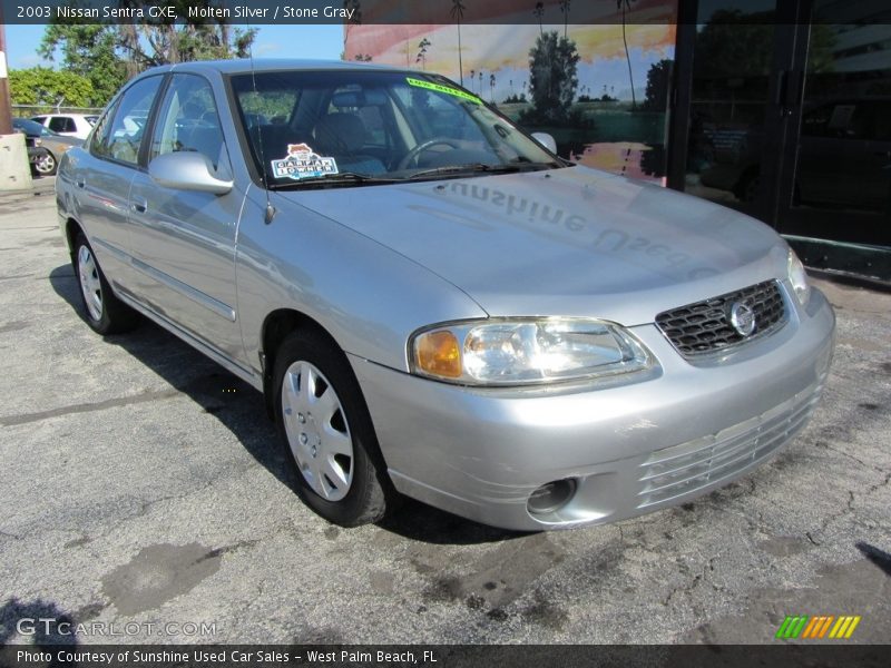 Molten Silver / Stone Gray 2003 Nissan Sentra GXE
