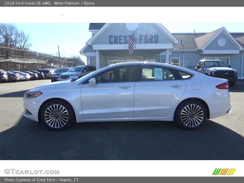 White Platinum / Ebony 2018 Ford Fusion SE AWD