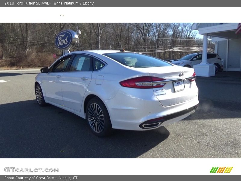 White Platinum / Ebony 2018 Ford Fusion SE AWD
