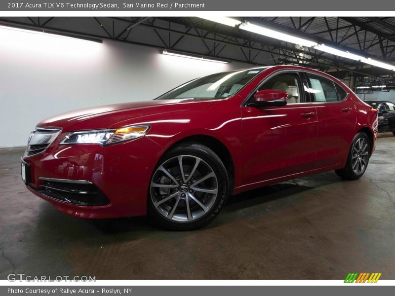 San Marino Red / Parchment 2017 Acura TLX V6 Technology Sedan