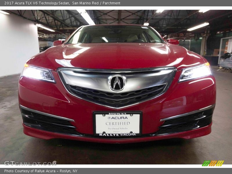San Marino Red / Parchment 2017 Acura TLX V6 Technology Sedan
