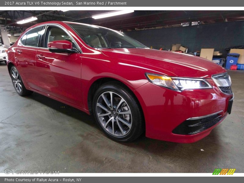San Marino Red / Parchment 2017 Acura TLX V6 Technology Sedan
