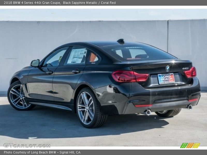 Black Sapphire Metallic / Coral Red 2018 BMW 4 Series 440i Gran Coupe