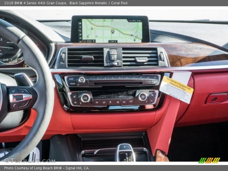 Black Sapphire Metallic / Coral Red 2018 BMW 4 Series 440i Gran Coupe