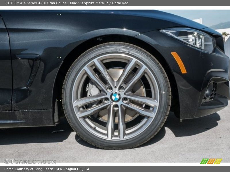 Black Sapphire Metallic / Coral Red 2018 BMW 4 Series 440i Gran Coupe