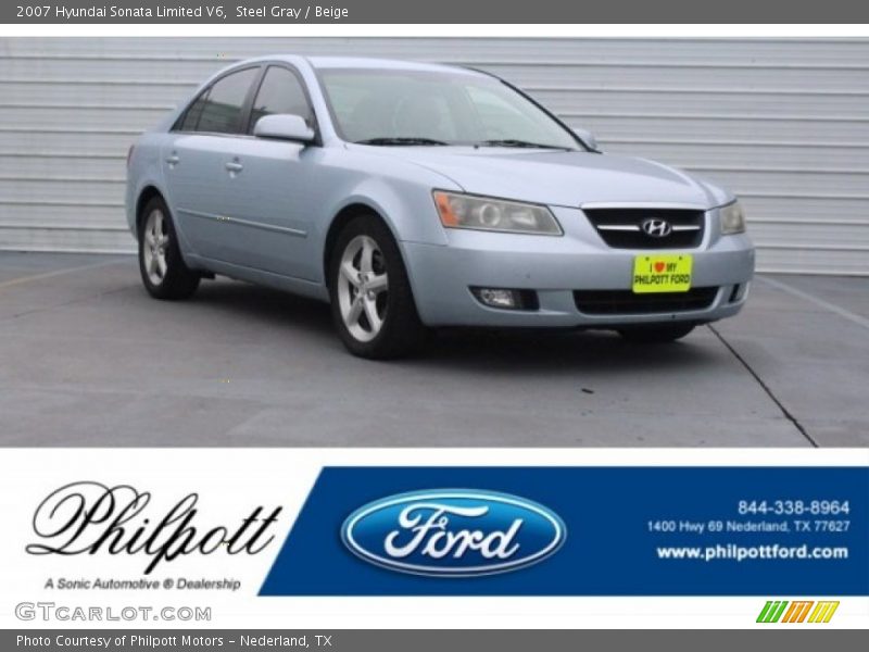 Steel Gray / Beige 2007 Hyundai Sonata Limited V6