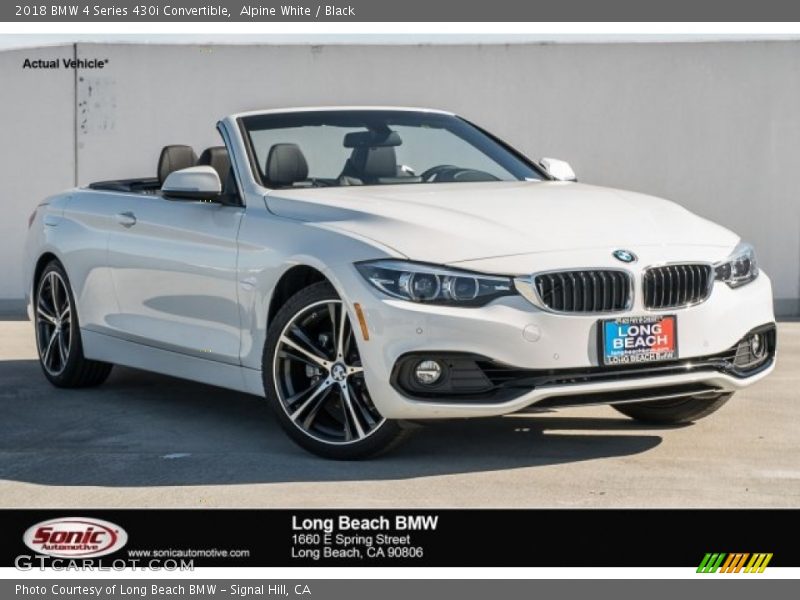 Alpine White / Black 2018 BMW 4 Series 430i Convertible