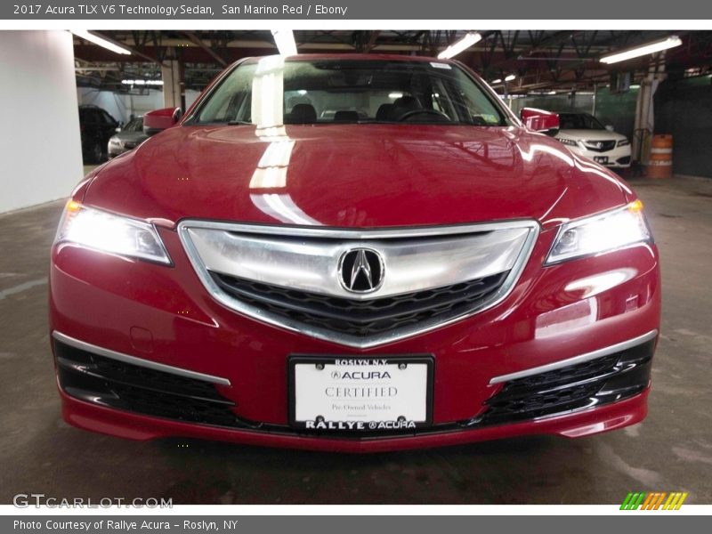 San Marino Red / Ebony 2017 Acura TLX V6 Technology Sedan