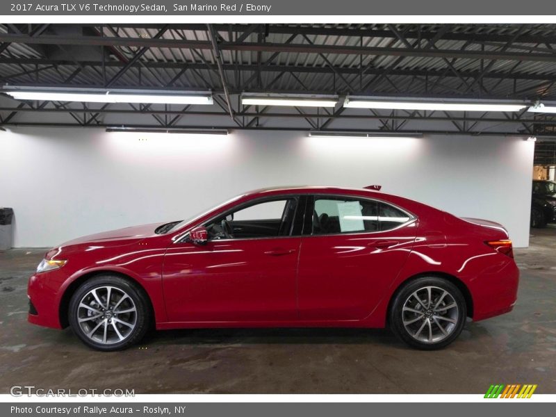 San Marino Red / Ebony 2017 Acura TLX V6 Technology Sedan