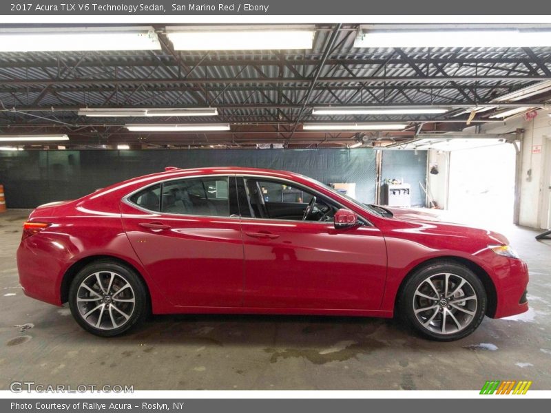 San Marino Red / Ebony 2017 Acura TLX V6 Technology Sedan
