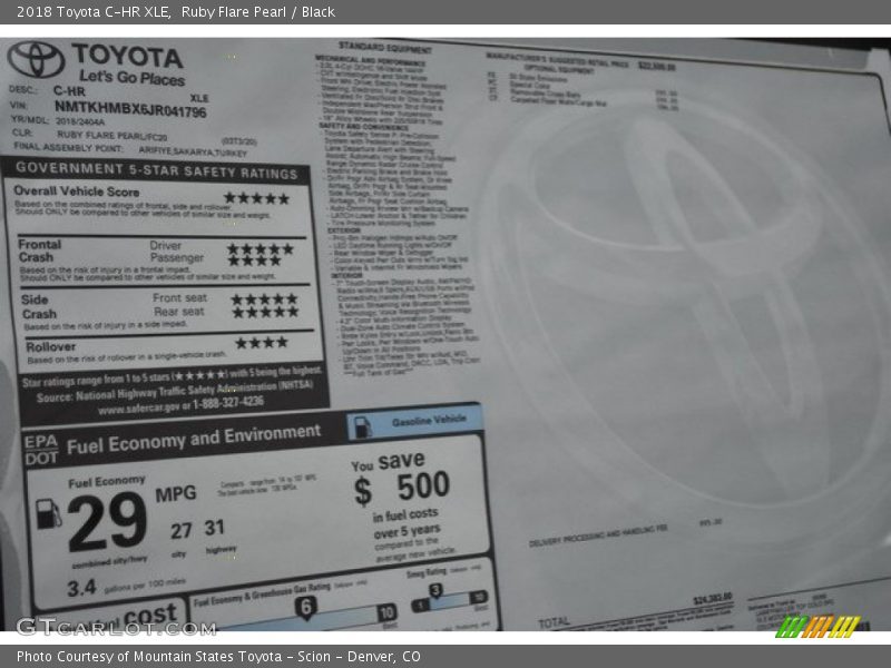 Ruby Flare Pearl / Black 2018 Toyota C-HR XLE