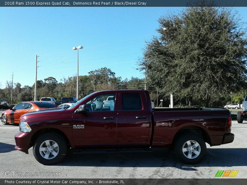 Delmonico Red Pearl / Black/Diesel Gray 2018 Ram 1500 Express Quad Cab