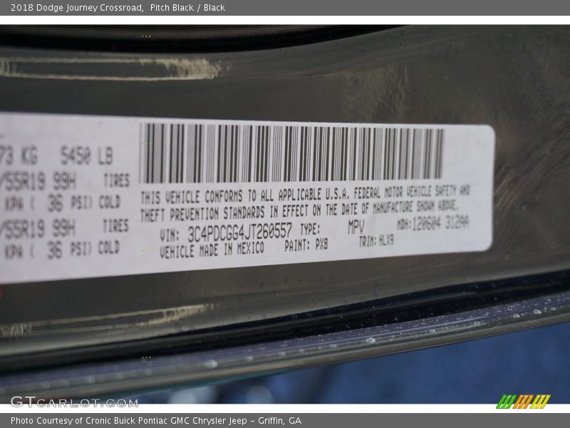 Pitch Black / Black 2018 Dodge Journey Crossroad