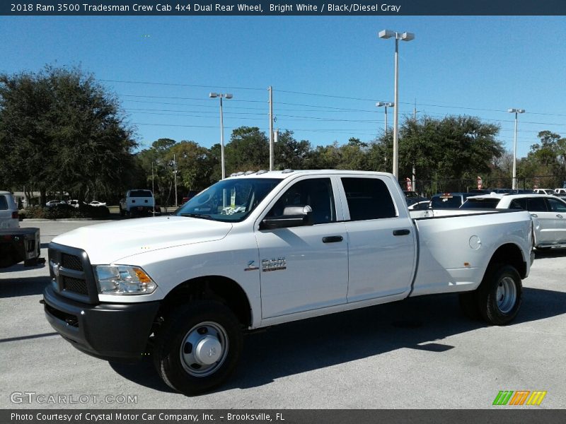 Bright White / Black/Diesel Gray 2018 Ram 3500 Tradesman Crew Cab 4x4 Dual Rear Wheel