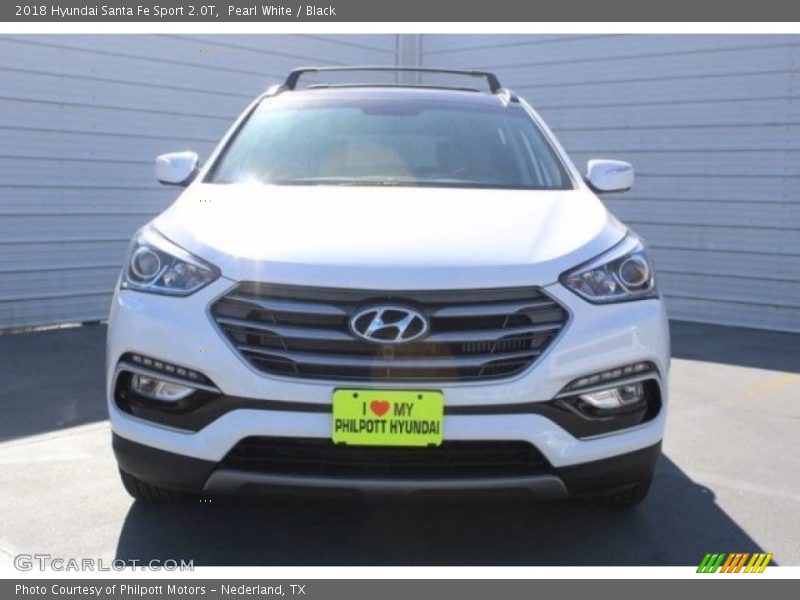 Pearl White / Black 2018 Hyundai Santa Fe Sport 2.0T