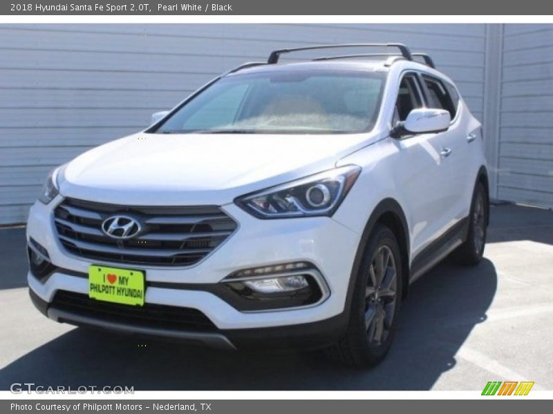 Pearl White / Black 2018 Hyundai Santa Fe Sport 2.0T