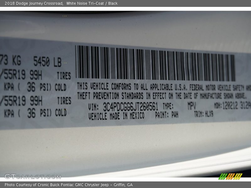 White Noise Tri-Coat / Black 2018 Dodge Journey Crossroad