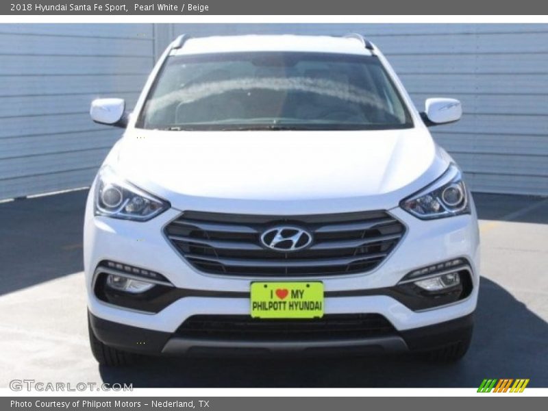 Pearl White / Beige 2018 Hyundai Santa Fe Sport