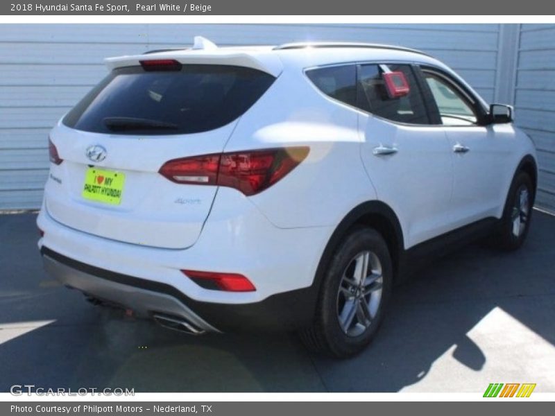 Pearl White / Beige 2018 Hyundai Santa Fe Sport