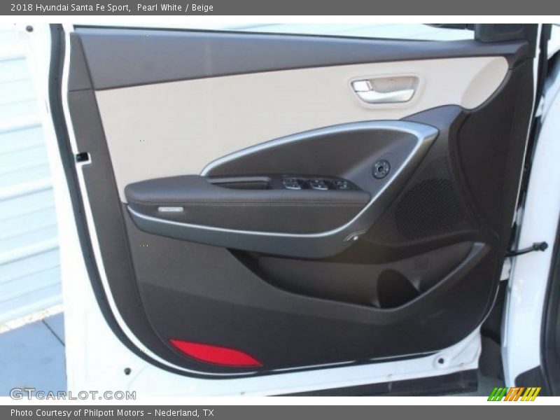 Pearl White / Beige 2018 Hyundai Santa Fe Sport
