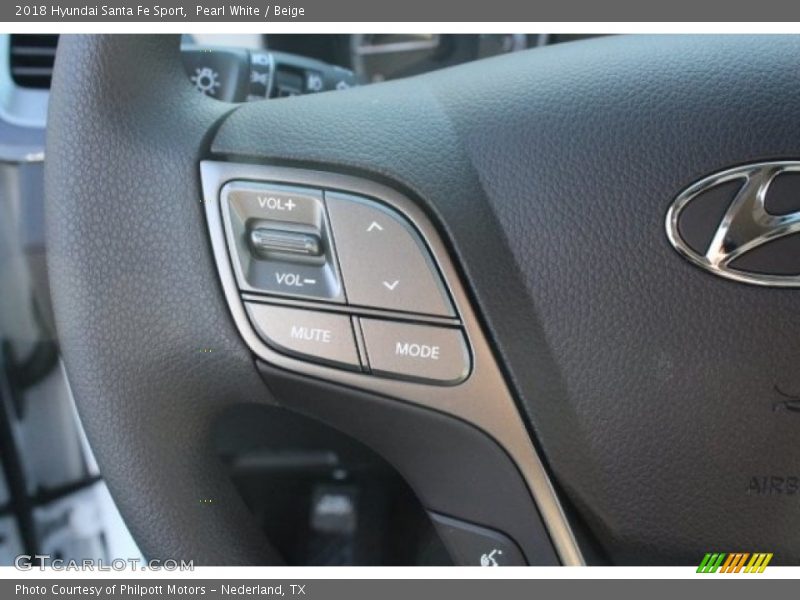 Pearl White / Beige 2018 Hyundai Santa Fe Sport