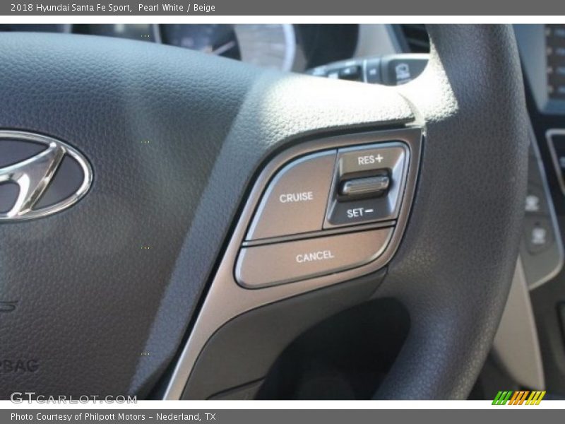 Pearl White / Beige 2018 Hyundai Santa Fe Sport