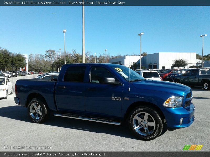 Blue Streak Pearl / Black/Diesel Gray 2018 Ram 1500 Express Crew Cab 4x4