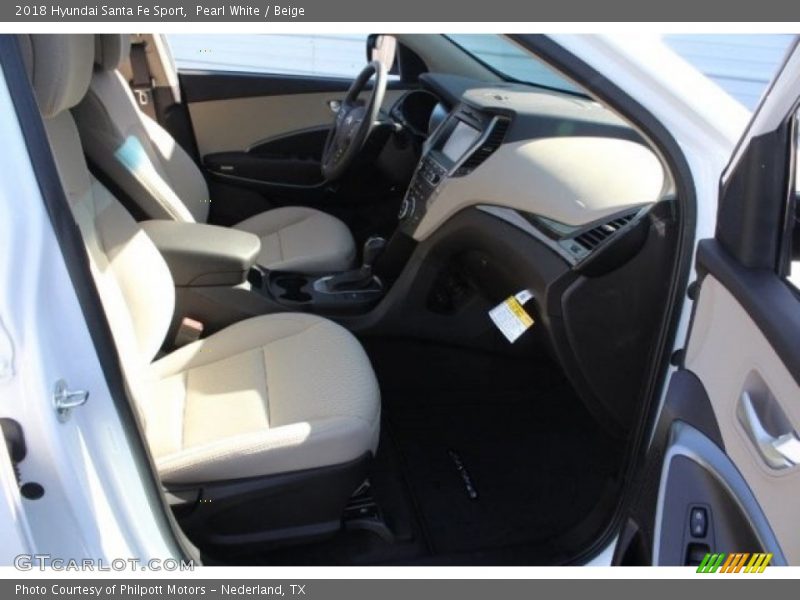 Pearl White / Beige 2018 Hyundai Santa Fe Sport
