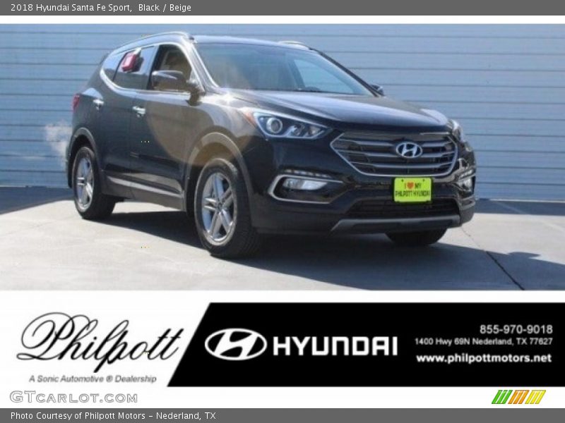 Black / Beige 2018 Hyundai Santa Fe Sport