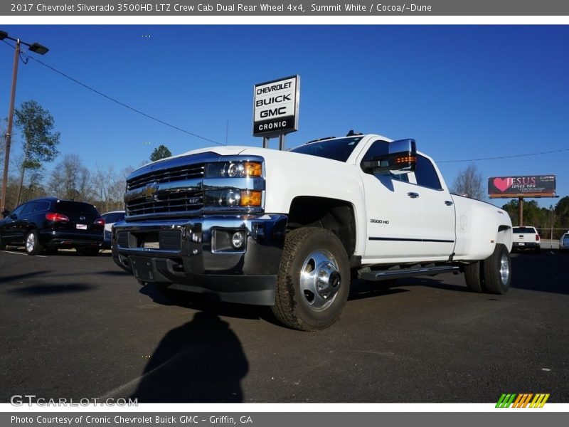 Summit White / Cocoa/­Dune 2017 Chevrolet Silverado 3500HD LTZ Crew Cab Dual Rear Wheel 4x4