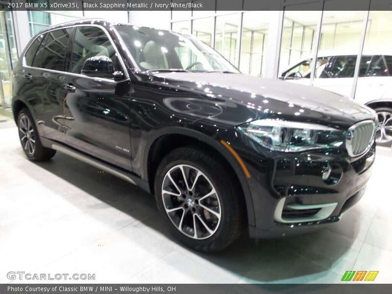 Black Sapphire Metallic / Ivory White/Black 2017 BMW X5 xDrive35i