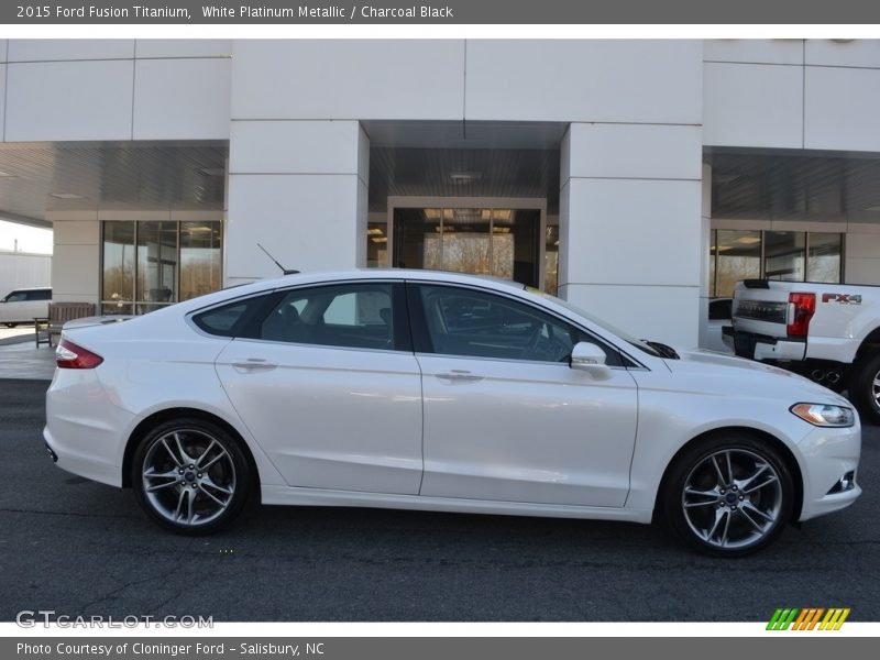 White Platinum Metallic / Charcoal Black 2015 Ford Fusion Titanium