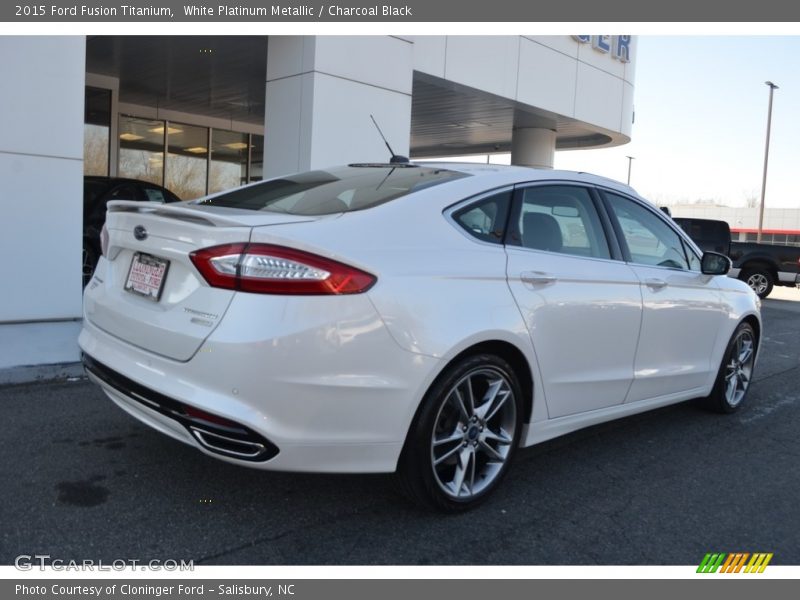White Platinum Metallic / Charcoal Black 2015 Ford Fusion Titanium