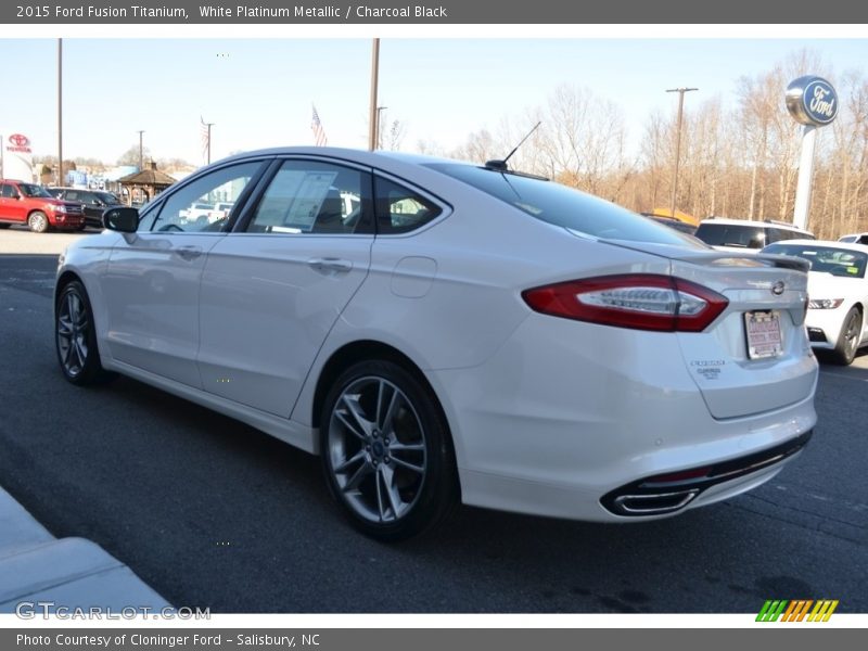 White Platinum Metallic / Charcoal Black 2015 Ford Fusion Titanium
