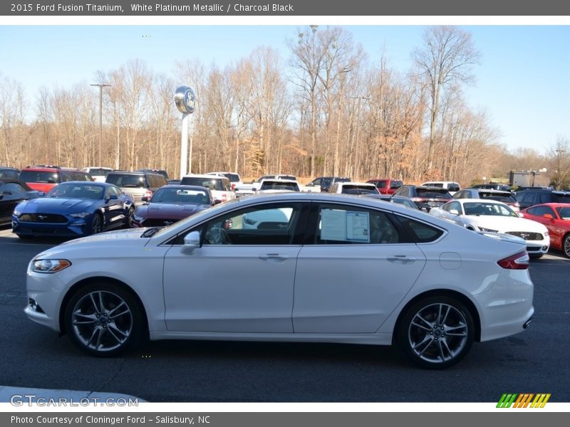 White Platinum Metallic / Charcoal Black 2015 Ford Fusion Titanium