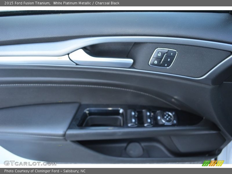White Platinum Metallic / Charcoal Black 2015 Ford Fusion Titanium
