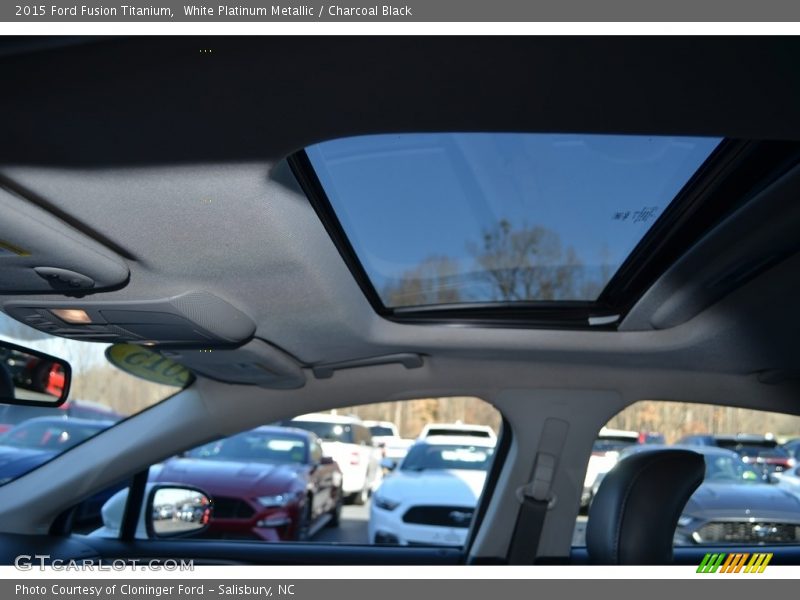 White Platinum Metallic / Charcoal Black 2015 Ford Fusion Titanium