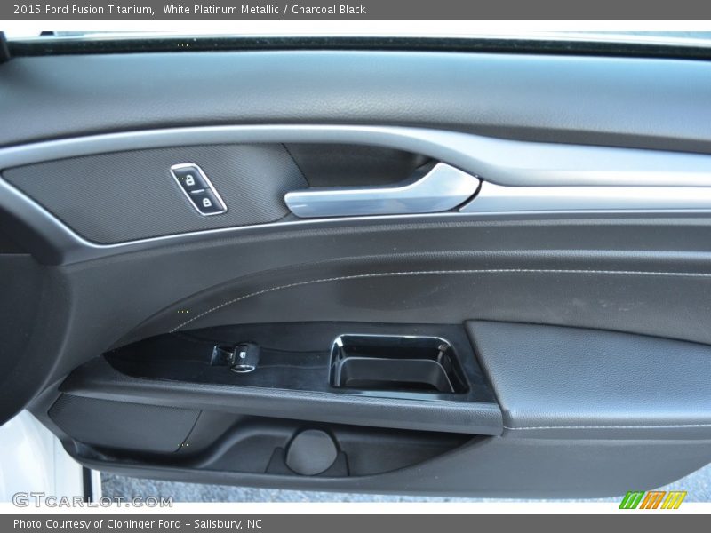 White Platinum Metallic / Charcoal Black 2015 Ford Fusion Titanium